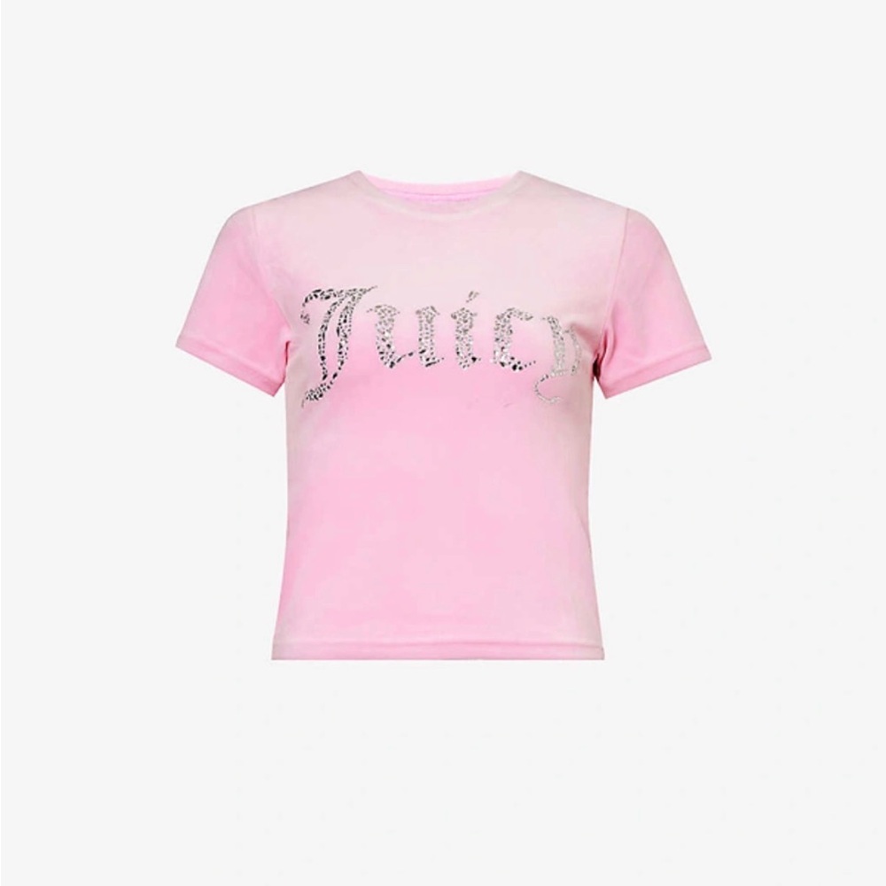 Juicy Couture Pink T-Shirt with Rhinestone Logo